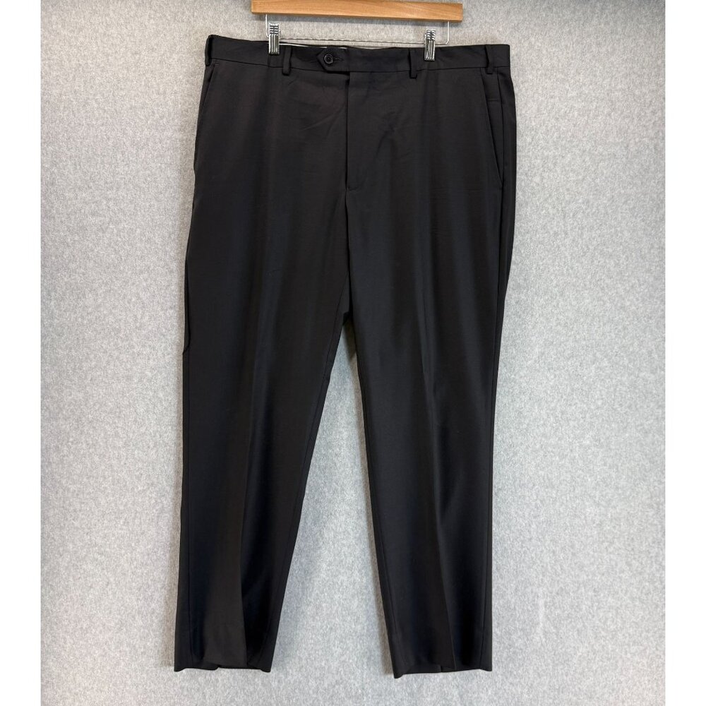 Santorelli Mens Black Wool Romeo Dress Pants Luxury Serge Made In Italy Size‎ 40